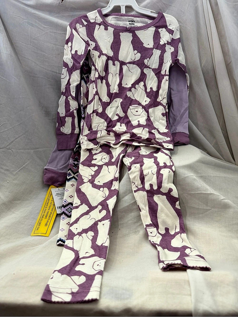 Carter's Girls Pajama Set Purple & White 4T NWT